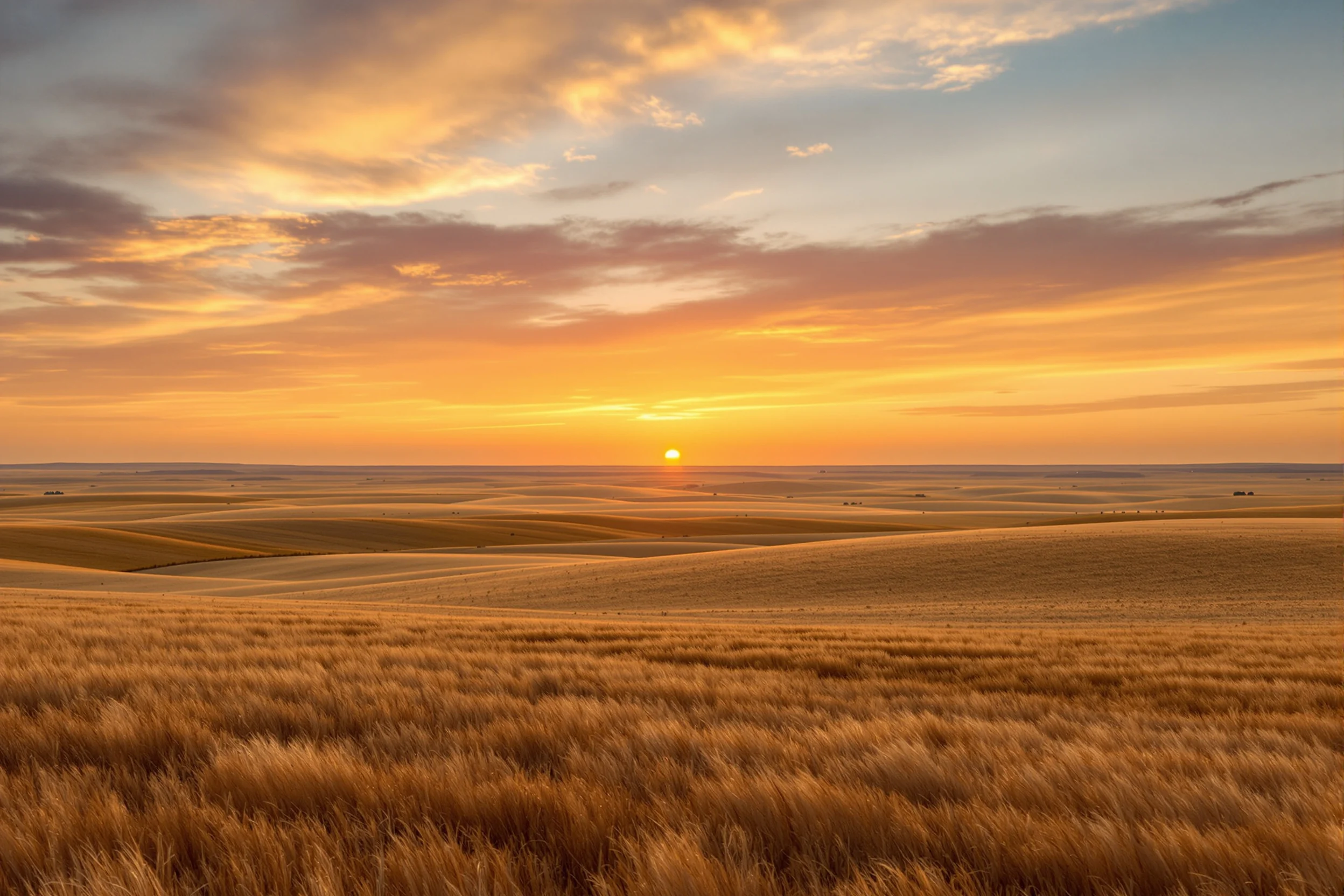 An expansive American heartland landscape at golden hour, representing Remnant Wealth serving clients nationwide